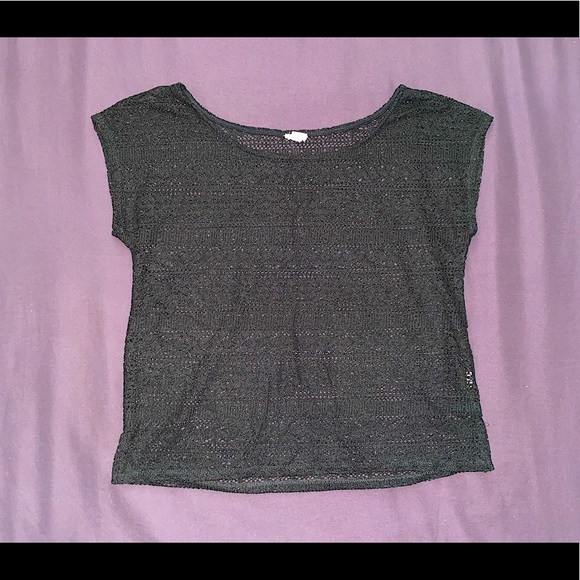 Garage Black Crochet Cover Up Top - Picture 1 of 6